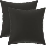 vidaXL - Coussin - 2 pièces - HEERLEN - Noir - 50 x 50 cm - Polyester