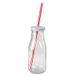 mopec Flessen met deksel, glas, rood, 6 x 6 x 15 cm, 8 stuks
