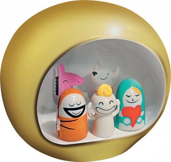 Alessi Presepe Kerststal - porselein/goudkleurig