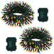 Guirlande lumineuse lot de 2 de 7 mètres de long guirlande lumineuse avec 70 LED, fonctionne sur piles, avec minuterie, 8 modes d'éclairage, multicolore
