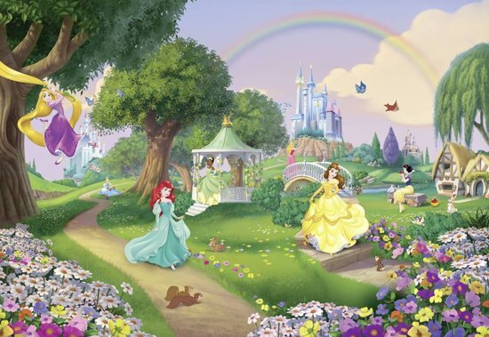 KOMAR Disney Princess Rainbow Fotobehang 368x254cm 8-delig