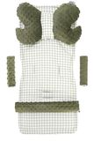 Medi Partners Universele stoelhoes Kinderwagens & Buggy's Zitinzet Kinderwagendeken 5-delig Gordelkussens + Speelboog Kinderwagenset MINKY Katoen