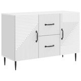 vidaXL Dressoir met lade Hoogglans Wit 89 x 34,5 x 60 cm Bewerkt hout