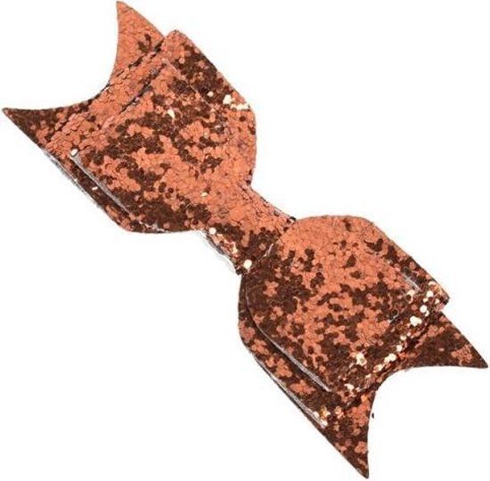 Champagne Glitter Hair Clip with Large Bow - Party/Gala Hair Accessory