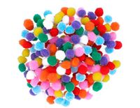 Pompons van polypropyleen, mix 10 mm, 200 stuks.