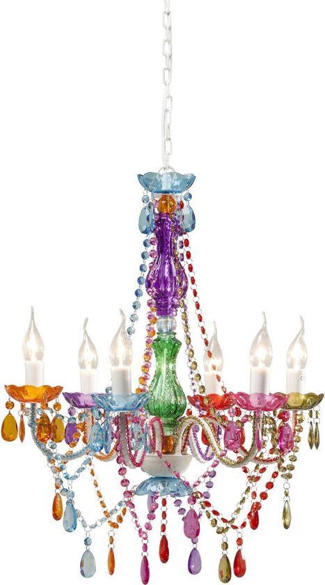 Kare Hanglamp Starlight Rainbow 6 - Meerkleurig - E14