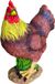 Merkloos / Sans marque Relaxdays Tuinbeeld Haan - 24 cm - Bruin-Geel