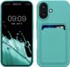 kwmobile telefoonhoesje geschikt voor Apple iPhone 16 - Hoesje met pasjeshouder - TPU case in mintgroen