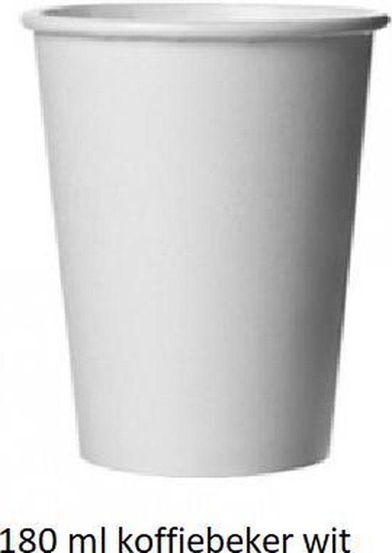 White label Kartonnen koffiebekers wit (100 stuks)