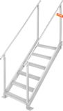 VEVOR 6-Staps Zwemtrap Met Twee Leuningen Bootladder 800x1850x2092mm Aluminium Zwembadladder Trapladder 250kg Draagvermogen 10cm Pedalen Ideaal voor Havens Bootzwembaden