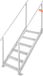 VEVOR 6-Staps Zwemtrap Met Twee Leuningen Bootladder 800x1850x2092mm Aluminium Zwembadladder Trapladder 250kg Draagvermogen 10cm Pedalen Ideaal voor Havens Bootzwembaden
