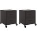 Acier Table de chevet 2 pcs Cabinet de chevet Table de nuit Noir 36x39x43,5 cm