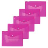 HERMA 20058 documententassen A5 transparant roze, 5 stuks