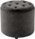 CLP Pantin - Pouf rond avec rangement - Chesterfield - Velours - gris
