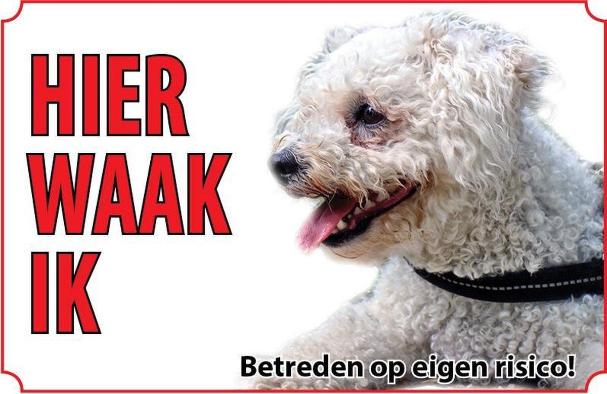 VSkins Bord Hond Bichon Frisé - Zwart/Wit/Rood/Roze - Metaal