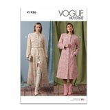Vogue Patterns V1926B5 Misses' jas in twee lengtes met kraag variaties B5 (8-10-12-14-16)