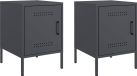 vidaXL Nachtkastjes - Set van 2 - Staal - Antraciet - 36x39x50,5 cm