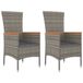 VidaXL Tuinstoelen 2 stuks met kussens poly rattan grijs
