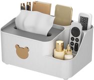 Merkloos Creatieve Plastiek Tissuebox - Multifunctionele Bureau Organizer voor Woonkamer Salontafel (Wit)-24*16*12cm