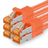 1aTTack CAT7 Netwerkkabel CAT Kabel 5 x 0.5m Oranje - RJ45 10 Gigabit SFTP PIMF LSZH LAN Kabel