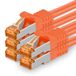 1aTTack CAT7 Netwerkkabel CAT Kabel 5 x 0.5m Oranje - RJ45 10 Gigabit SFTP PIMF LSZH LAN Kabel