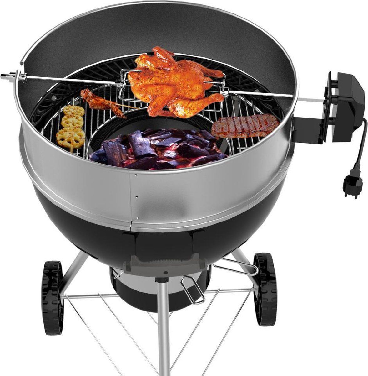 BBQNOVATION Rotisserie Draaispit - RVS - 57 CM - Weber Kogel BBQ