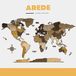 Blocs en bois Carte du monde 3D - Taille M (120 x 75 cm) - Décoration murale pour la maison ou le bureau