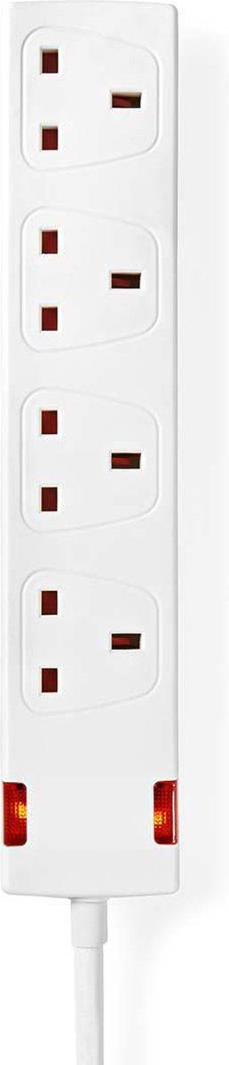 Nedis Stekkerdoos UK / Type-G 4-wegs 1.50 m Wit
