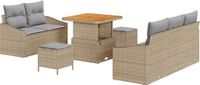 vidaXL Tuinbank Set Beige/Lichtgrijs