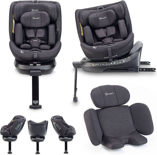 BabyGO Move 360 i-Size Autostoel - Draaibaar - Isofix - 40-150cm - Zwart