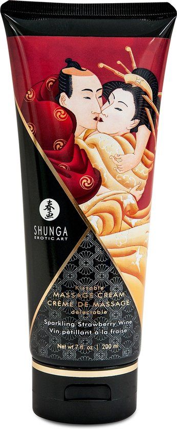 Shunga Massage Crème - Strawberry Wine - 200ml