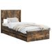 vidaXL Bedframe met opbergruimte en hoofdbord met lade Gerookt eiken