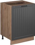 Vicco Keukenonderkast Fame-Line, Donkergrijs/Goudkleurig Eiken, 60 cm 1 deur zonder werkblad
