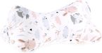 Unyqoos® Coussin de nuque – ergonomique, coussin de voyage en forme de beurre, 16 x 40 cm, coton, lavable à 30°C, fait main, coussin de lecture avec motif de hibou