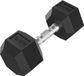 Tunturi Platinum Hexa Dumbbell - Caoutchouc - 1x 12.5kg - Noir