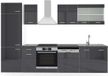Vicco R-Line Complete keukeneenheid – 300 cm, WB Antraciet Antraciet hoogglans/wit