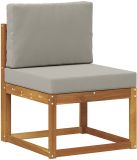 vidaXL Midden Sofa Massief Acacia Hout Naturel en Lichtgrijs