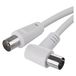 EMOS Antennekabel, coaxkabel, tv-kabel 1,25 m, coaxkabel voor digitale tv, tv, ontvanger, satelliet, dubbel afgeschermd, rechte coaxstekker naar haakse coaxstekker (90°)