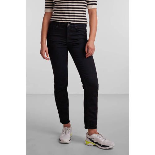 PIECES PCDELLY Cropped Straight Fit Jeans - Black