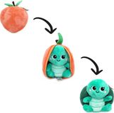 Les Déglingos Flipetz - 2-in-1 Knuffel - Corvet de Schildpad / Perzik - 18 x 10 x 17 cm