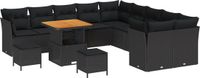 vidaXL Banc de jardin noir poly rotin