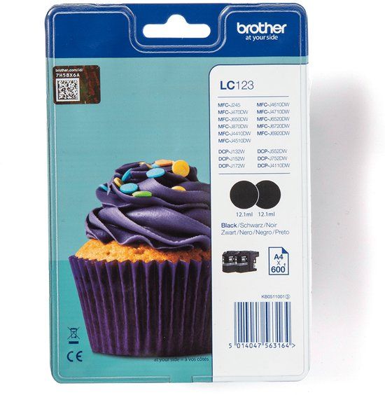 Brother LC123BKBP Inktcartridge Zwart