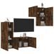Maison Exclusive - Mur de salon, 4 pièces, placage chêne fumé, bois composite