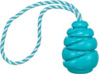 Trixie Jumper Kegel Aan Touw Super Strong TPR Petrol hondenspeelgoed 36,5x8X8 cm