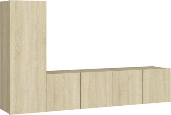vidaXL 3-delige Tv-meubelset Sonoma eikenkleurig Hout