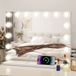 Puluomis Hollywood Spiegel 58x46CM - Miroir avec éclairage - 15x Lampes LED - Port de chargement USB-C et USB - Grossissement 10x - 3 modes d'éclairage - Dimmable - Smart Touch