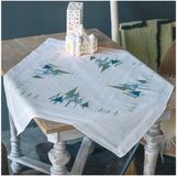 Vervaco Tafelkleed Kit Kerst Moderne Dennenbomen Borduren 80 x 80 cm