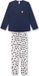 Sanetta Pyjama Blauw/Beige Lange Mouw Katoen 140