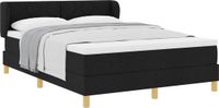 vidaXL Boxspring Bed met Hoofdeinde Zwart 140 x 190 cm Stof