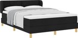 vidaXL Boxspring Bed met Hoofdeinde Zwart 140 x 190 cm Stof